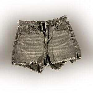 American Eagle Women’s High Rise Boyfriend Stretch Denim Shorts Black Si…